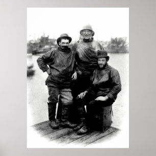 19e C. glimlachte vissers Poster