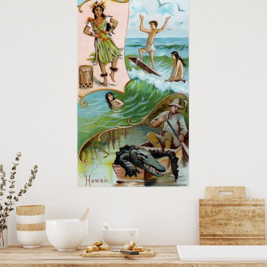19e C. Hawaii Poster (Keuken)