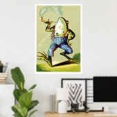 19e C. Kikker voor het roken van buizen Poster (Thuiskantoor)