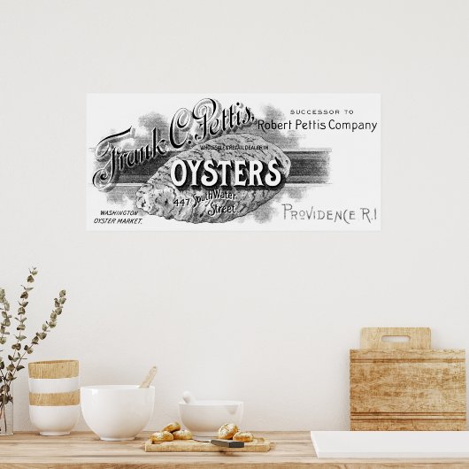 19e C. Oesters, zwart Poster (Keuken)