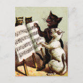 19e C. Zingende katten Briefkaart (Voorkant)