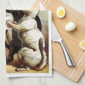 19e C. Zingende katten Theedoek (Quarter Fold)