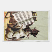 19e C. Zingende katten Theedoek (Horizontaal)