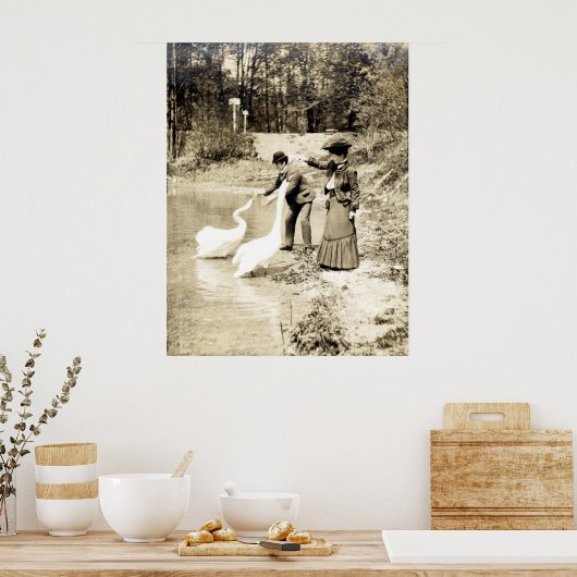 19e C. Zwans in Parijs Poster (Keuken)