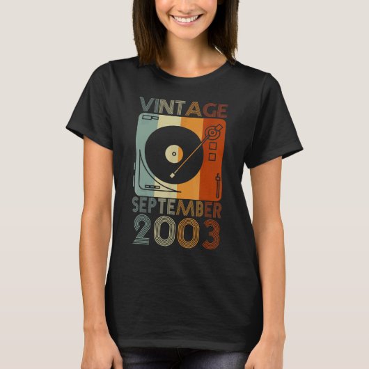 19e dag  retro van september 2003 19 jaar O T-shirt (Voorkant)