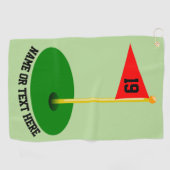 19e-eenzame Jouw tekst Golfhanddoek (Horizontaal)