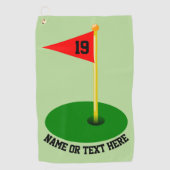 19e-eenzame Jouw tekst Golfhanddoek (Voorkant)