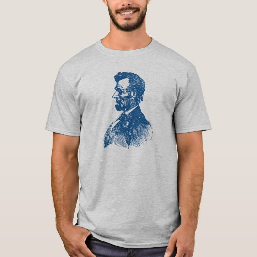 19e eeuw Abe Lincoln, blauw T-shirt (Voorkant)