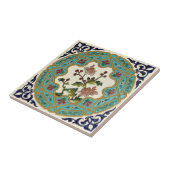 19e eeuw Aesthetische Floral Longwy Repro Tegeltje (Zijkant)