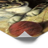 19e eeuw Amerikaanse Folk Art Cats Poster (Hoek)