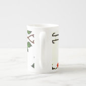 19e Eeuw Bloemenpatroon Bladgroen Roze Porselein Kop (Achterkant)