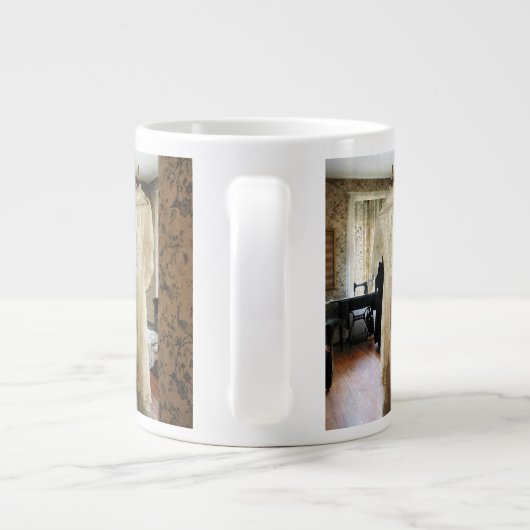 19e eeuw bruiloft grote koffiekop (Achterkant)