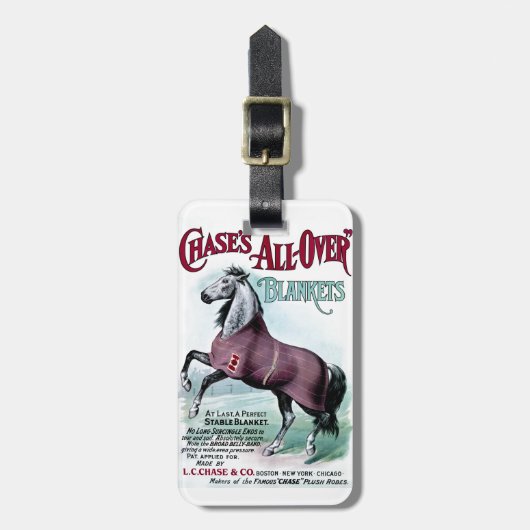 19e eeuw Chase Paardendekens Bagagelabel (Voorkant verticaal)
