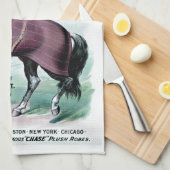19e eeuw Chase Paardendekens Theedoek (Quarter Fold)