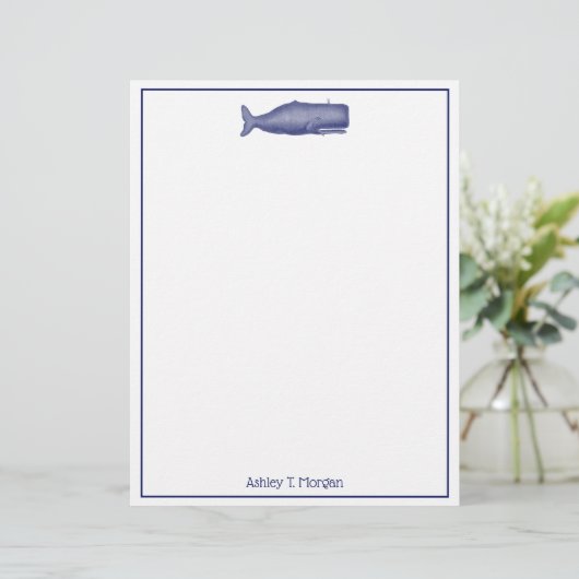  19e eeuw gestileerde walvis #1 N Blauw (Staand voorkant)