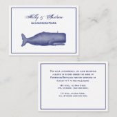 19e eeuw gestileerde walvis #1 N Blauw Visitekaartje (Voorkant / Achterkant)