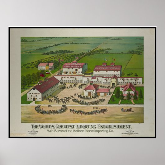 19e eeuw Holbert Horse Importing Co Greeley IA Poster (Voorkant)