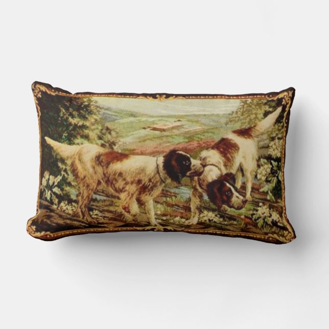 19e eeuw  honden Pillow Throw Kussen (Voorkant)