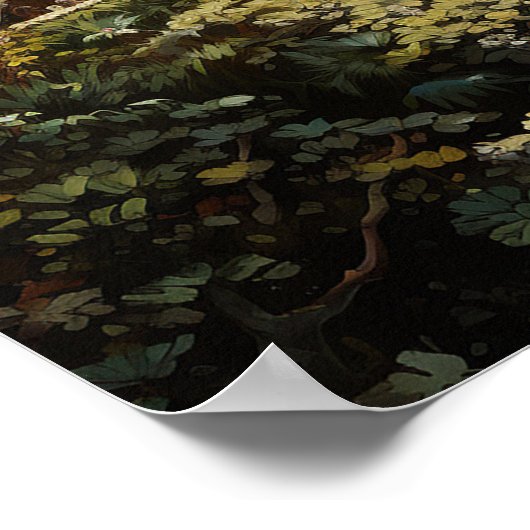 19e eeuw Indiase plezier tuin olie schilderij Poster (Hoek)