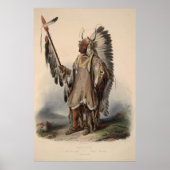 19e eeuw Indische hoofdvertegenwoordiger 36 x 24 P Poster (Voorkant)