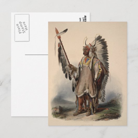 19e eeuw Inheemse Hoofdvertegenwoordiger Postcar Briefkaart (Voorkant / Achterkant)