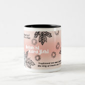 19e eeuw Japans ontwerp/vertaling, pony Tweekleurige Koffiemok (Center)