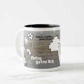 19e eeuw Japans ontwerp/vertaling, seizoenen Tweekleurige Koffiemok (Voorkant links)