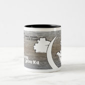 19e eeuw Japans ontwerp/vertaling, seizoenen Tweekleurige Koffiemok (Center)