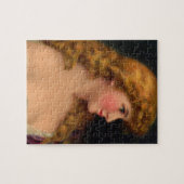 19e eeuw mooie vrouw met lang haar legpuzzel (Horizontaal)