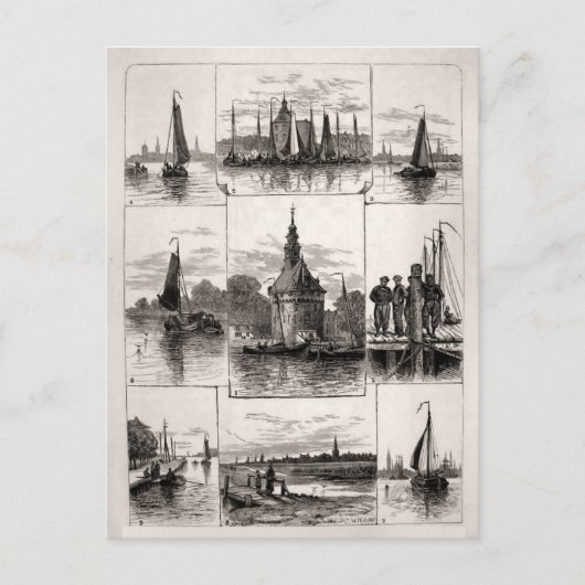 19e eeuw Nederlands Scheepscentrum Briefkaart (Voorkant)