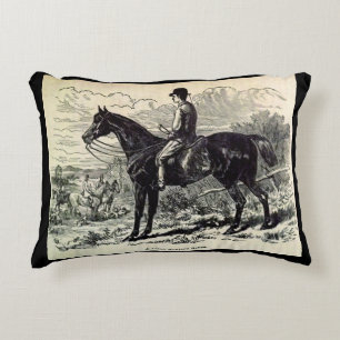 19e eeuw print A Light Hunting Horse Decoratief Kussen