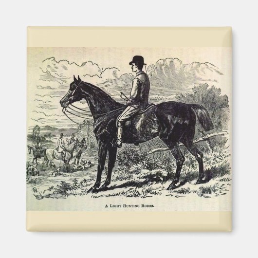 19e eeuw print A Light Hunting Horse Magneet (Voorkant)