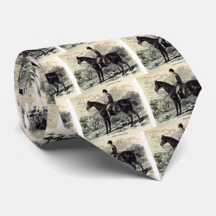 19e eeuw print A Light Hunting Horse Stropdas