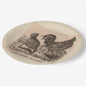 19e eeuw print Bucks County fowls kippen Papieren Bordje (Gekanteld)
