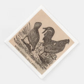 19e eeuw print Bucks County fowls kippen Servetten (Hoek)