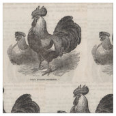 19e eeuw print grijs Engelse dorkings kippen Stof (Close Up)