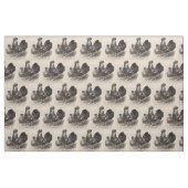 19e eeuw print grijs Engelse dorkings kippen Stof (Fat Quarter)