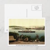 19e eeuw Queenstown - Cobh Harbour, Cork Briefkaart (Voorkant / Achterkant)