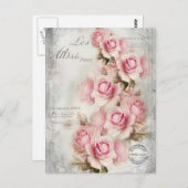 19e eeuw Roos Briefkaart (Voorkant / Achterkant)