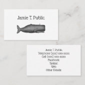 19e eeuw stilgezette walvis #1 N Visitekaartje (Voorkant / Achterkant)