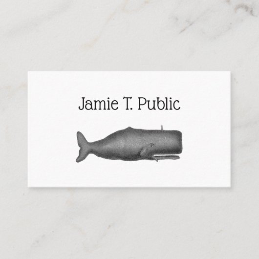 19e eeuw stilgezette walvis #1 N Visitekaartje (Voorkant)