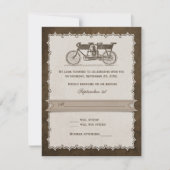 19e eeuw Tandem Bicycle Wedding RSVP (Voorkant)
