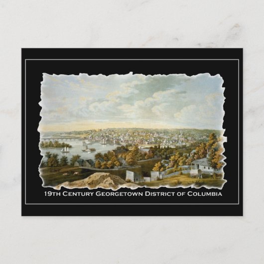 19e eeuw Uitzicht van Georgetown, Washington DC Briefkaart (Voorkant)