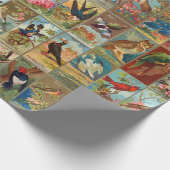 19e eeuw vogels in Amerika Cadeaupapier (Hoek)