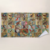 19e eeuw vogels in Amerika Strandlaken (Voorkant)