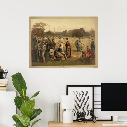 19e eeuw 'Vrouwen in Woningzin' uit 1887 Poster (Thuiskantoor)