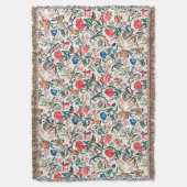  19e eeuws bloemenpatroon blauw groen rood deken (Voorkant Verticaal)