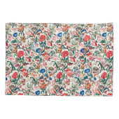 19e eeuws bloemenpatroon blauw groen rood kussensloop (Achterkant-Links)