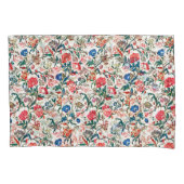 19e eeuws bloemenpatroon blauw groen rood kussensloop (Voorkant-Links)