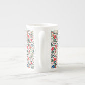  19e eeuws bloemenpatroon blauw groen rood porselein kop (Achterkant)